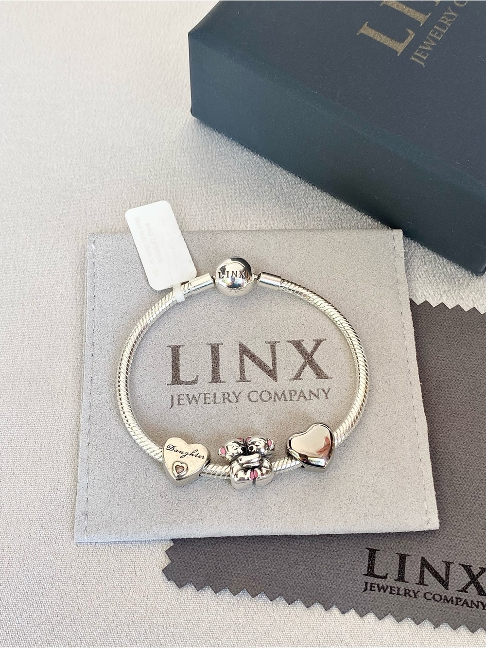 Linx Snake Chain Bracelet with Daughter Themed Charms
